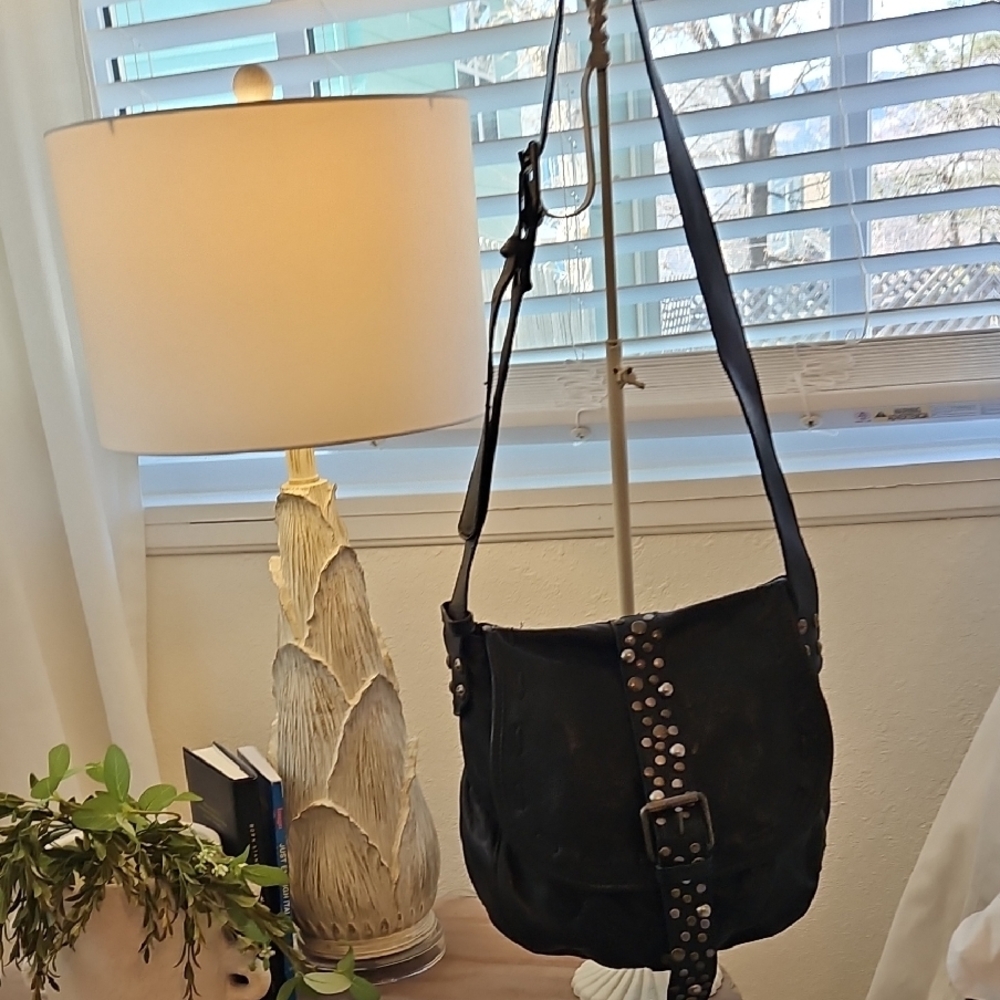 PATRICIA NASH black Studded Shoulder Bag